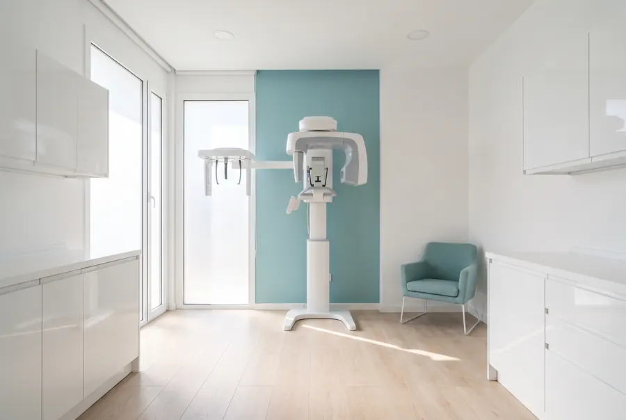 Dental X-ray imaging unit in a white room